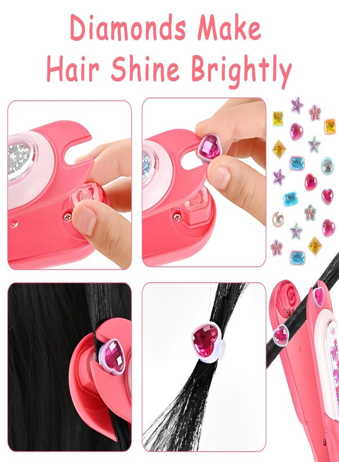 PHUSBLAY Hair Gem Stamper Kit for Girls, Bling Hair Jewels with Sparkling Diamonds, Fun Hair Styling Tool & Creative Play Toy, Birthday Gift for Kids Ages 4-12 - Image 3